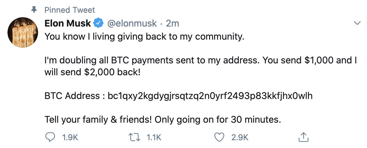 Elon Musk's twitter is breached.